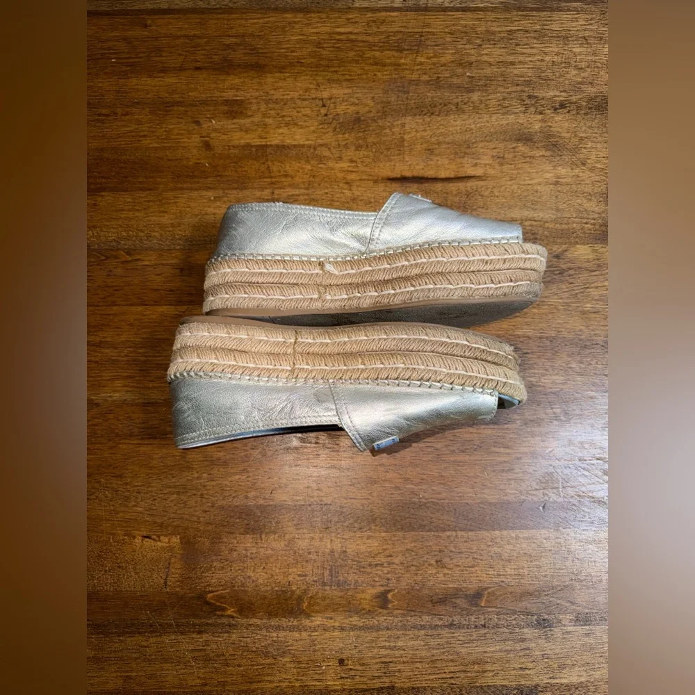 Prada Metallic Silver Espadrilles